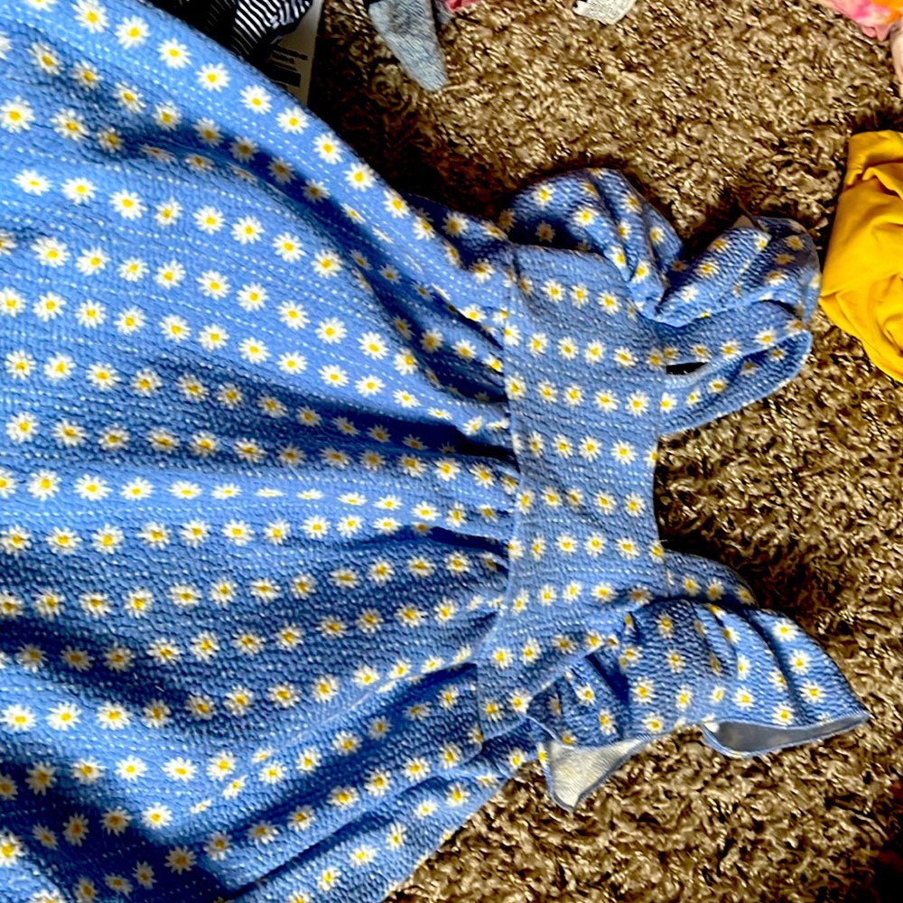 Adorable summer daisy dress with flutter sleeve